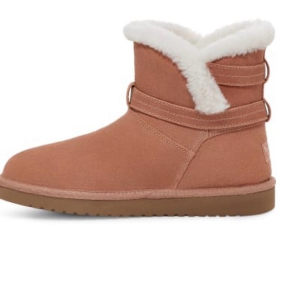 UGG KOOLABURRA Delene Mini In Mauve Pink Suede Warm Winter Booties Size 10 - Picture 4 of 16